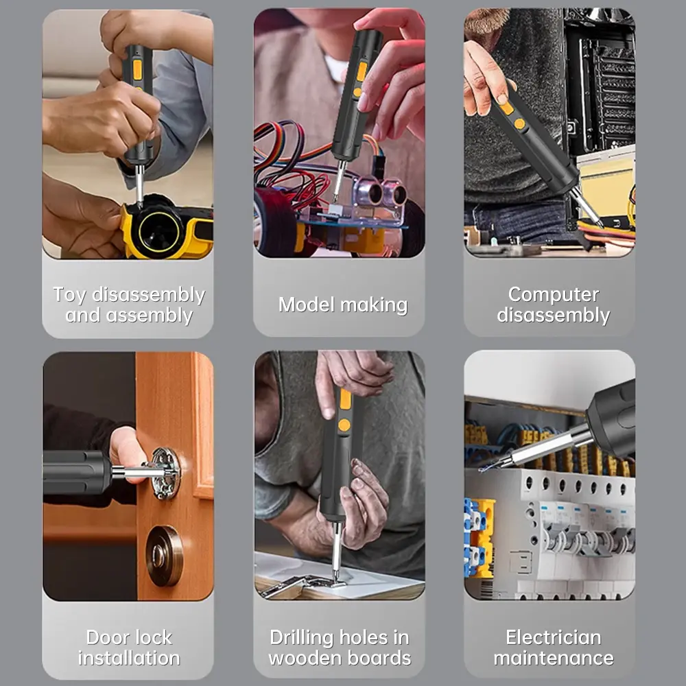 USB Electric Screwdriver Battery Rechargeable Cordless Screwdriver Impact Wireless Screwdriver Drill Electric Screw Driver Tools