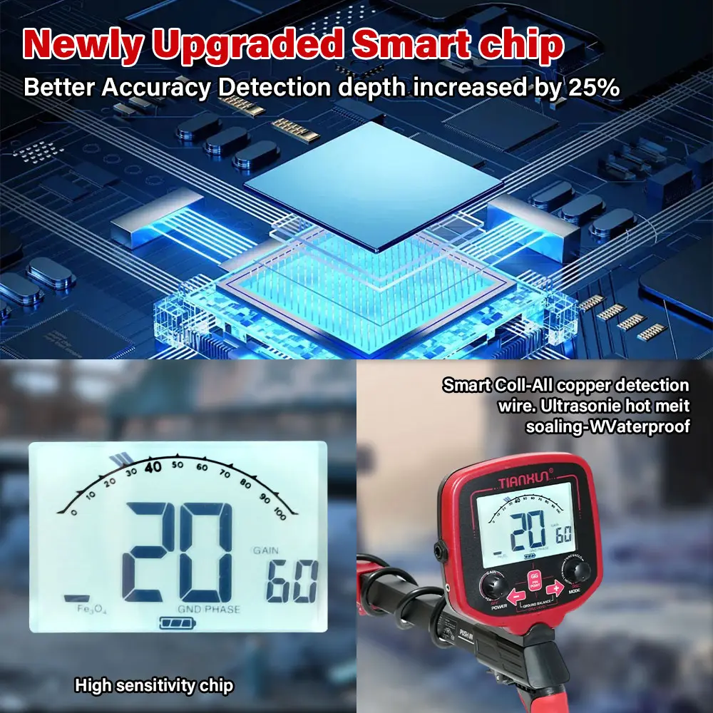 Metal Detector TX-850L Gold Metal Detector High Performance Underground Metal Detector Finder Treasure Hunter Gold Prospector