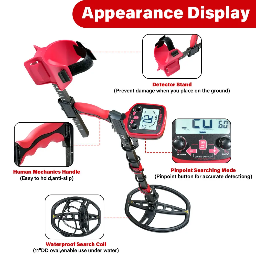 Metal Detector TX-850L Gold Metal Detector High Performance Underground Metal Detector Finder Treasure Hunter Gold Prospector