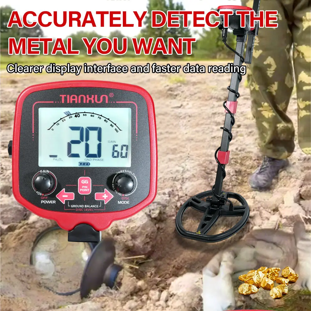 Metal Detector TX-850L Gold Metal Detector High Performance Underground Metal Detector Finder Treasure Hunter Gold Prospector