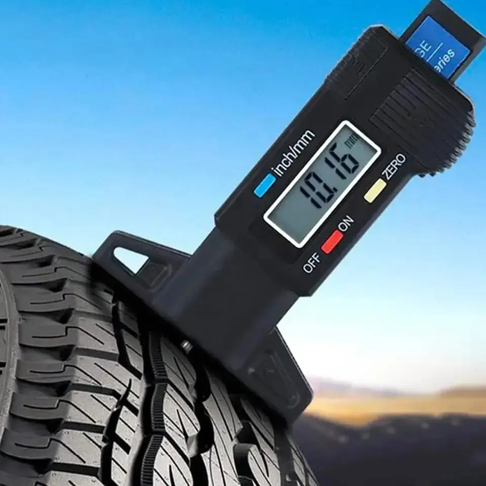 Digital Depth Gauge Caliper Tread Depth Gauge LCD Tire Tread Gauge For Car Tire 0-25mm Measurer Tool Caliper Repair Tools