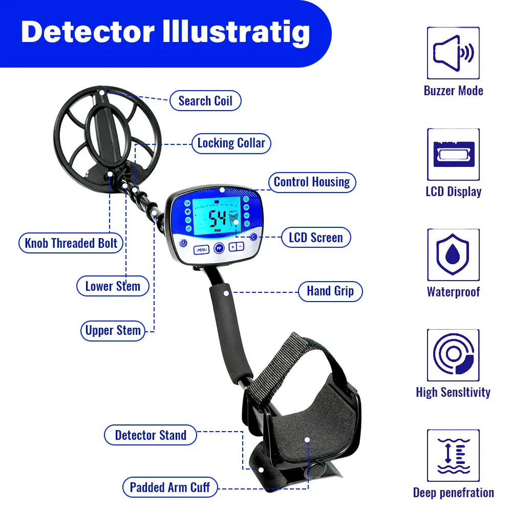 T11 Metal Detector Underground Professional Depth Waterproof Highly Sensitive Gold Detector Treasure Hunter Detecting pointer