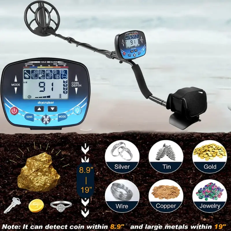 MD910B Metal Detector Underground Professional Depth 2.5m Search Finder Gold Detector Treasure Detecting Pinpointer Waterproof
