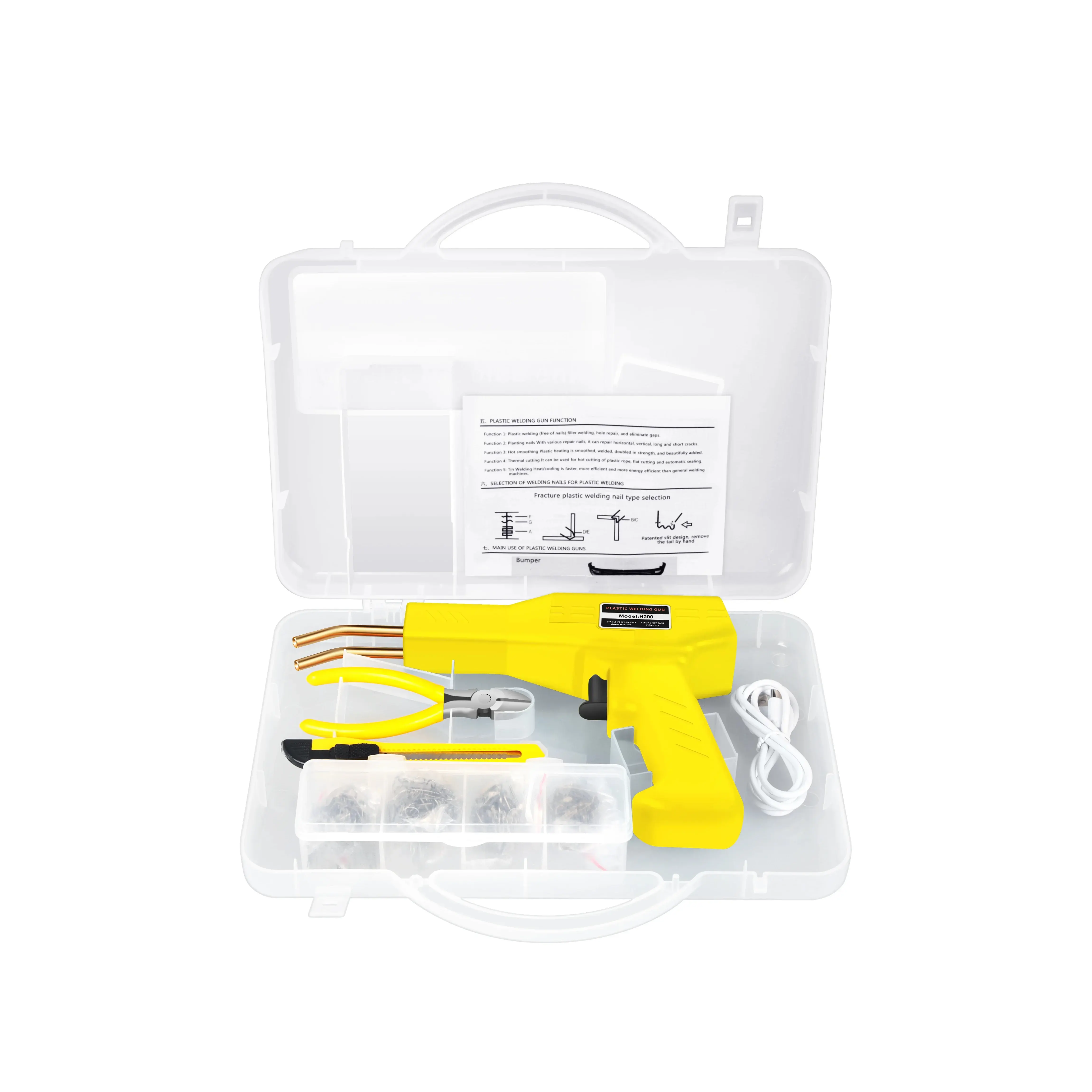 New 200W Rechargeable Plastic Welding Machine Bumper Repair Kit Soldering Iron For Plastic Repair Car Bumper Repair Welding Gun