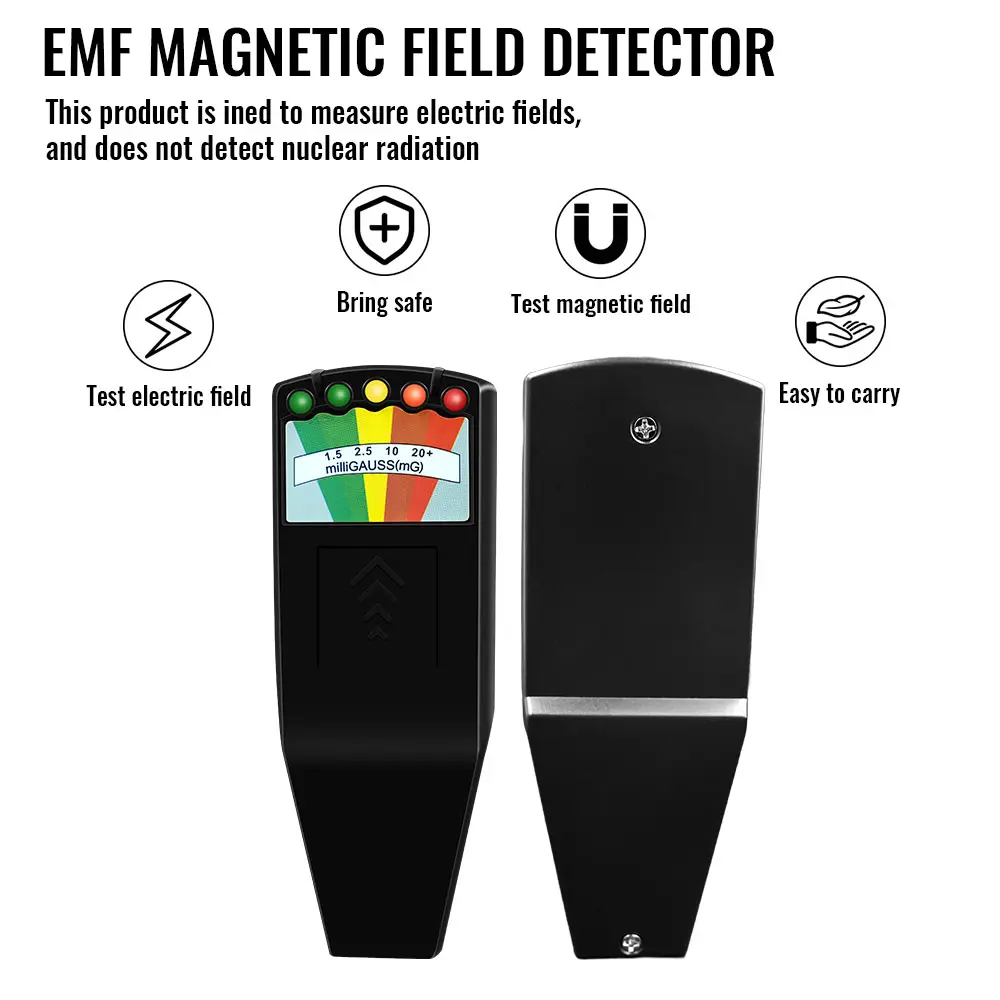 Portable Electromagnetic Radiation Detector Handheld Gauss Meter Durable Radiation Tester for Abnormal Wave Research EMF