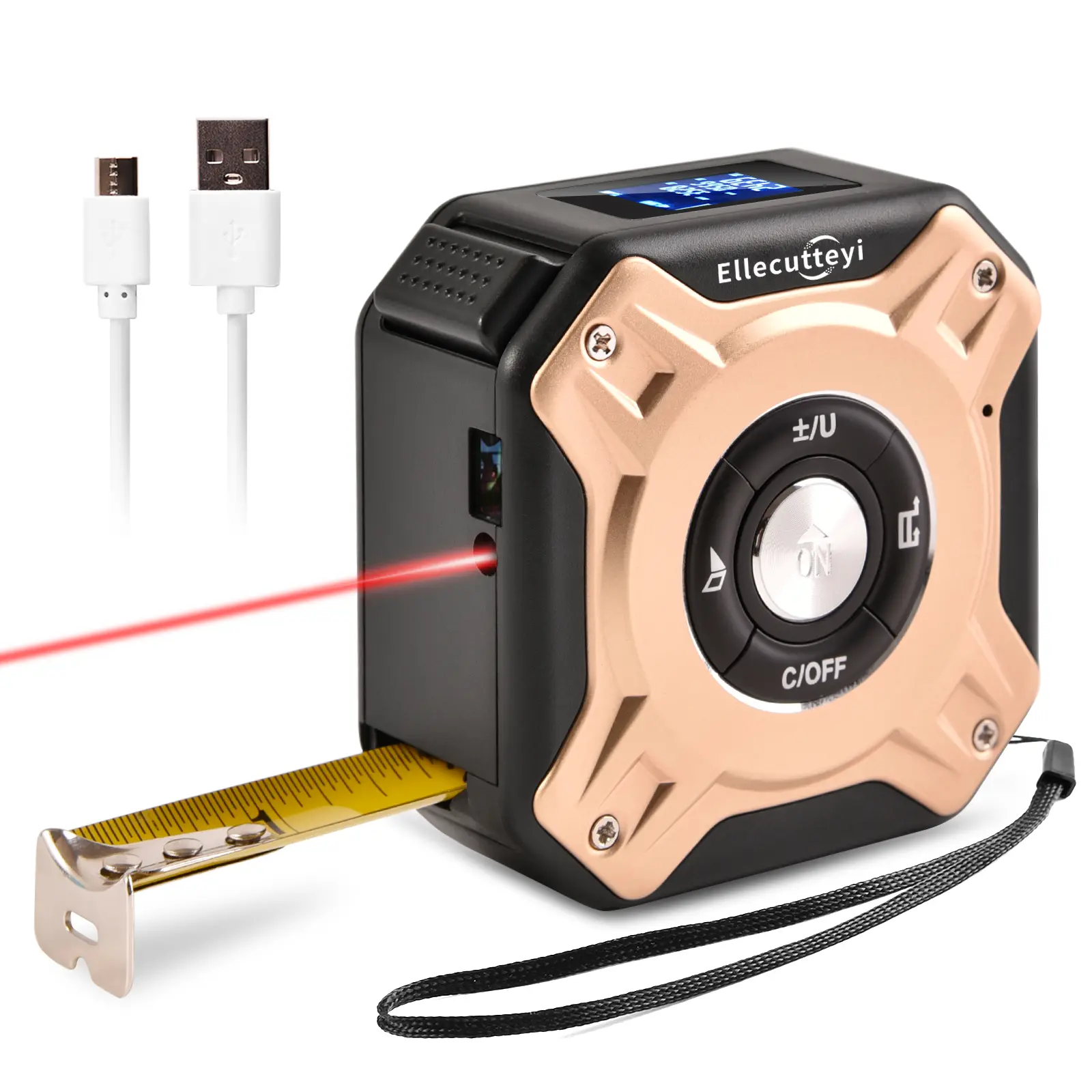 40/60M Laser Tape Measure Distance Meter Stainless Digital Retractable Roll Cord Rangefinder Woodworking Laser Measuring Tool
