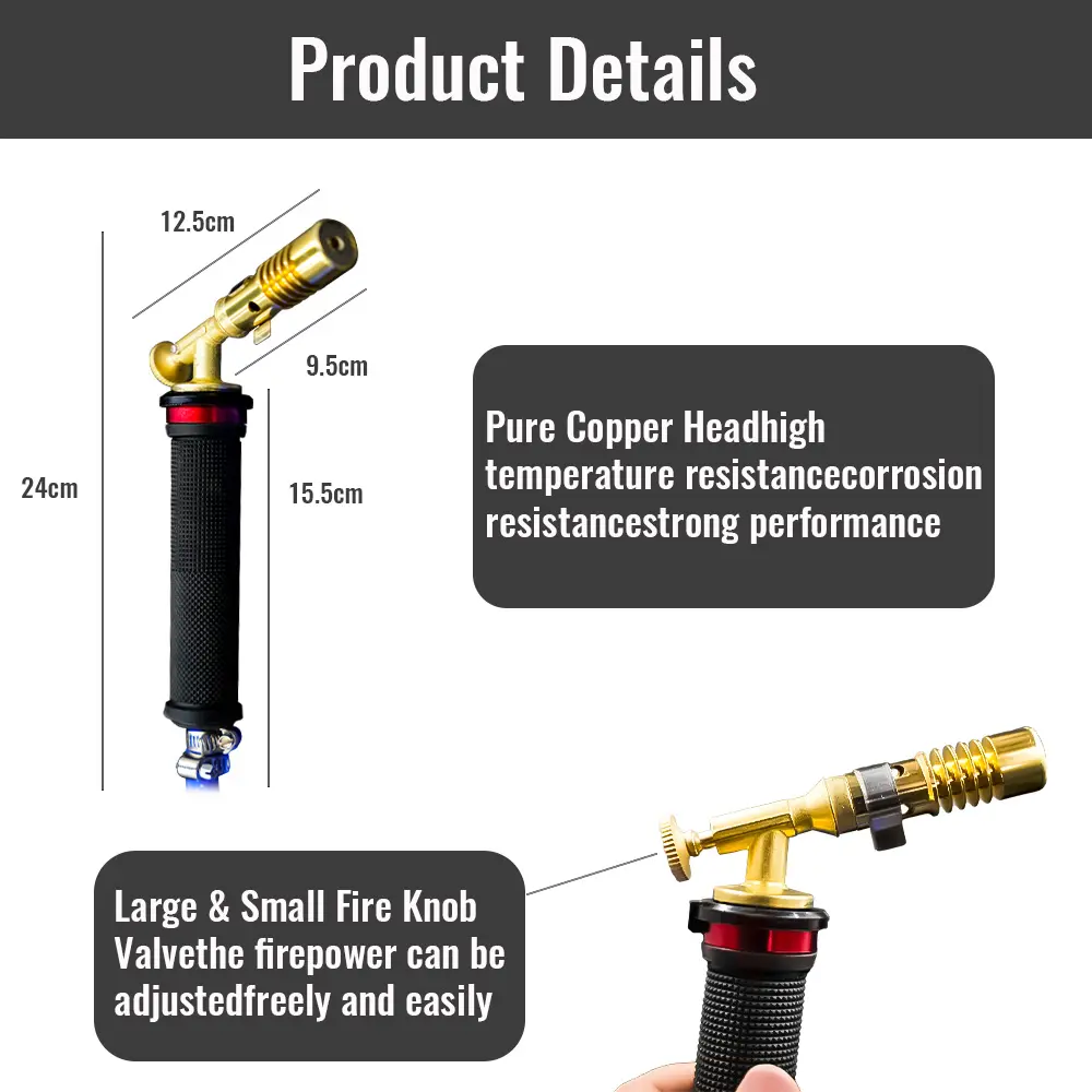 New Flame Welding Torch Copper Aluminum Soldering Tool Liquefied Propane Gas Torch for Precious Metal Melting Gas Torch Blower