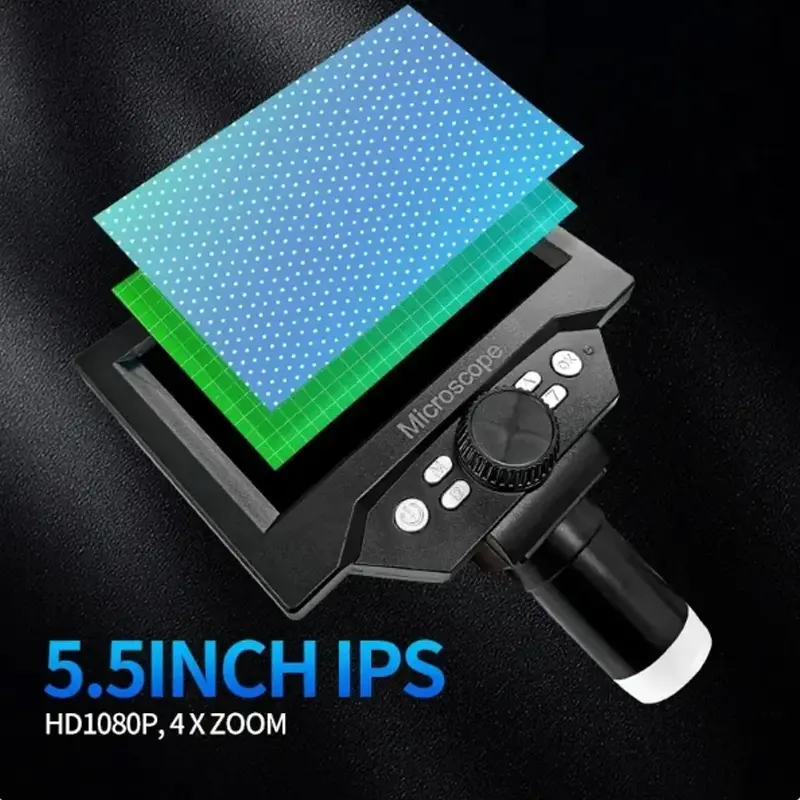 5.5inch LCD Digital Microscope 1000X 1080P Coin Microscope Magnifier with Stand Microscope For Electronics Repair Soldering