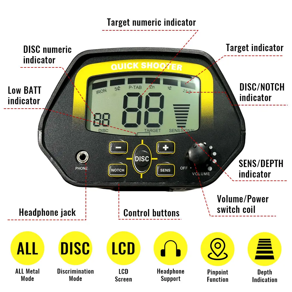 MD-4060 High Sensitivity Metal Detector Professional Underground Gold Detectors Pinpointer Detecting Jewelry Treasure Hunter