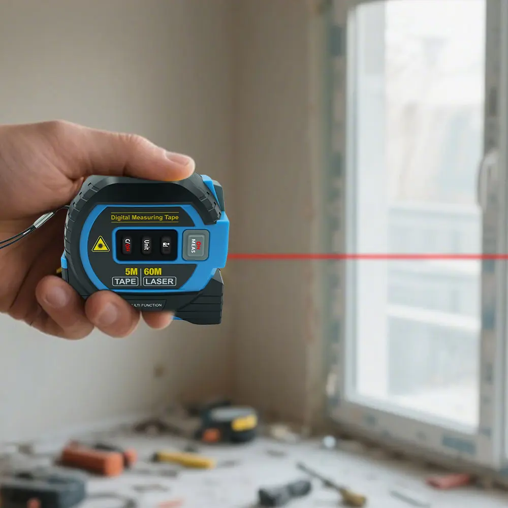 1pc Laser Tape Measure 3 In 1 Digital Tape Measure High Precision Laser Rangefinder Steel Tape Measure