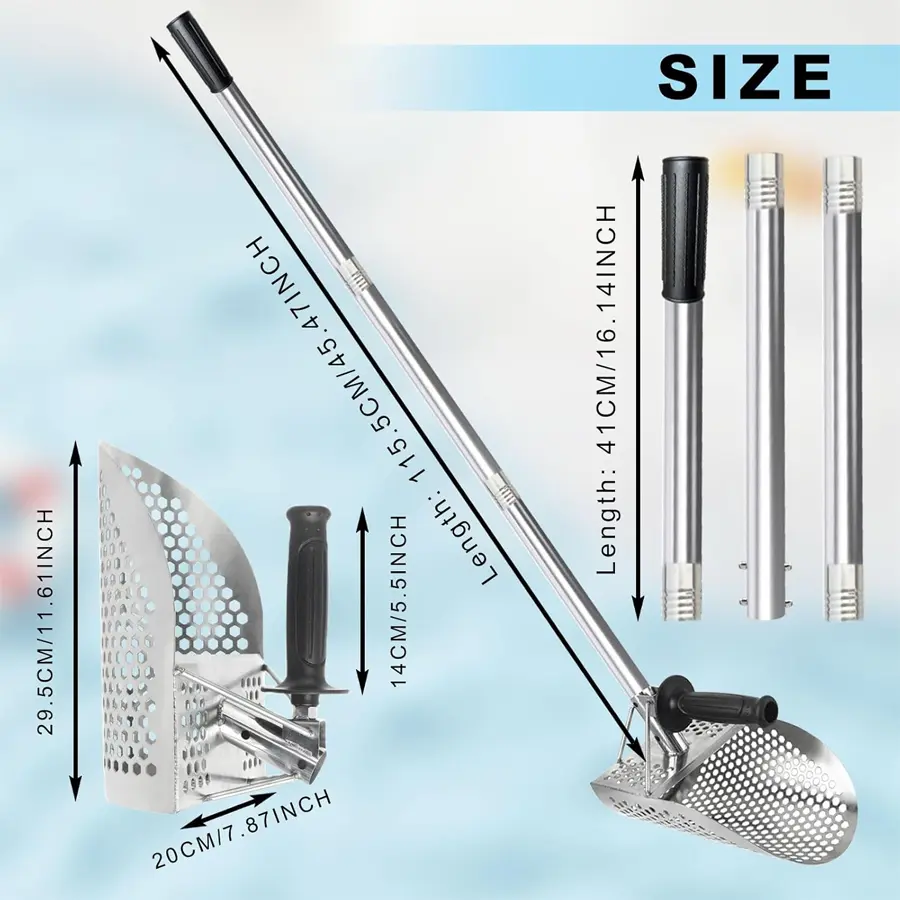 Sand Scoop Metal Detecting Shovel Sifter Metal Scoop Stainless Steel Metal Detector Shovel Treasure Hunting, Beach Sand Scoop