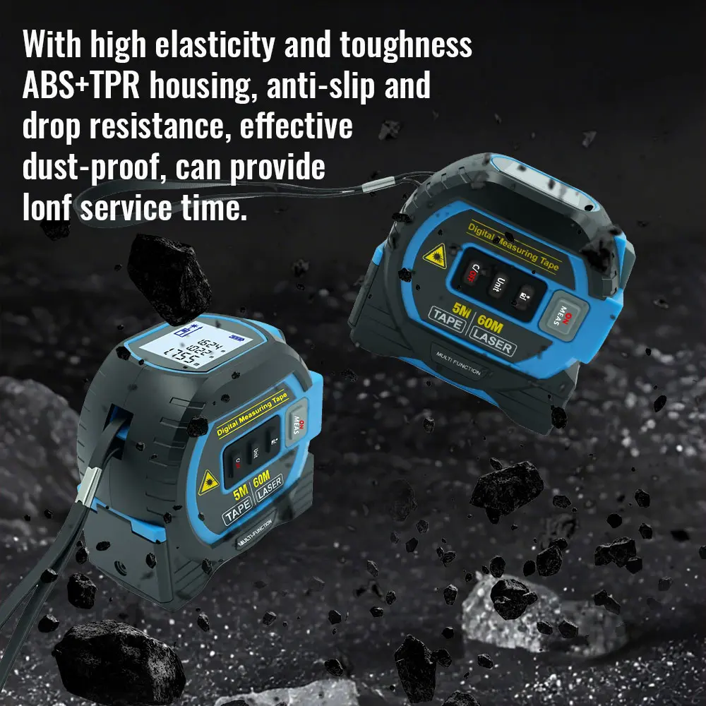 1pc Laser Tape Measure 3 In 1 Digital Tape Measure High Precision Laser Rangefinder Steel Tape Measure