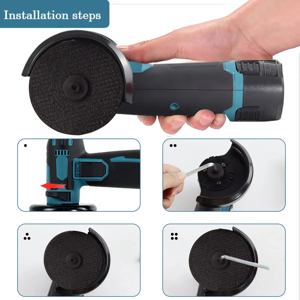 19500RPM Mini Angle Grinder Cordless Polishing Grinding Machine Electric Cordless Cutting Lithium Battery Power Tool