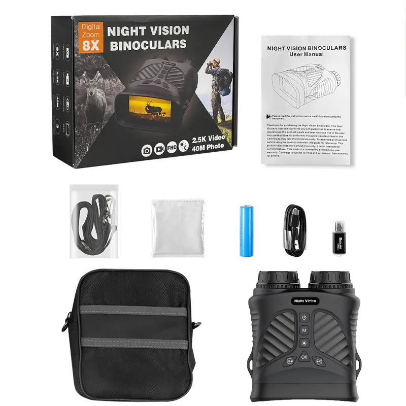 Hot sell Night Vision Binocular Device 2.5K HD Infrared Digital Hunting Camping Telescope 8X Zoom Outdoor Night Vision Goggles