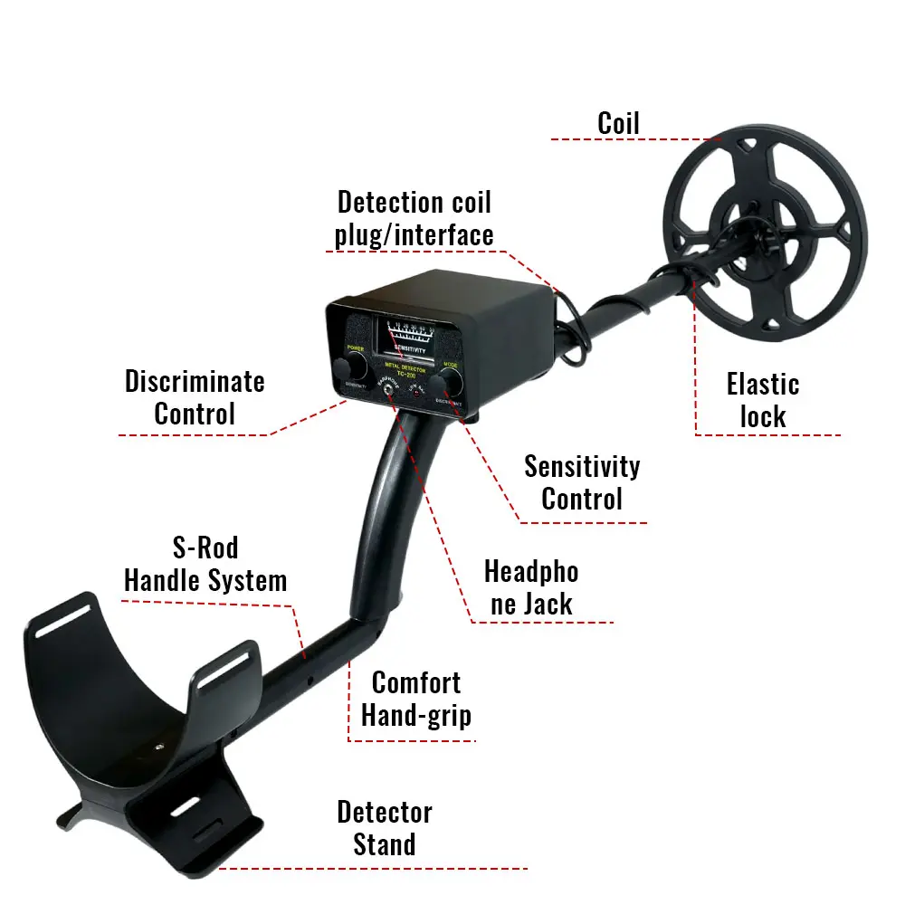 Underground Metal Detector TC-200 High Sensitivity Liquid Crystal Professional Gold Hunter Circuit Waterproof Coil