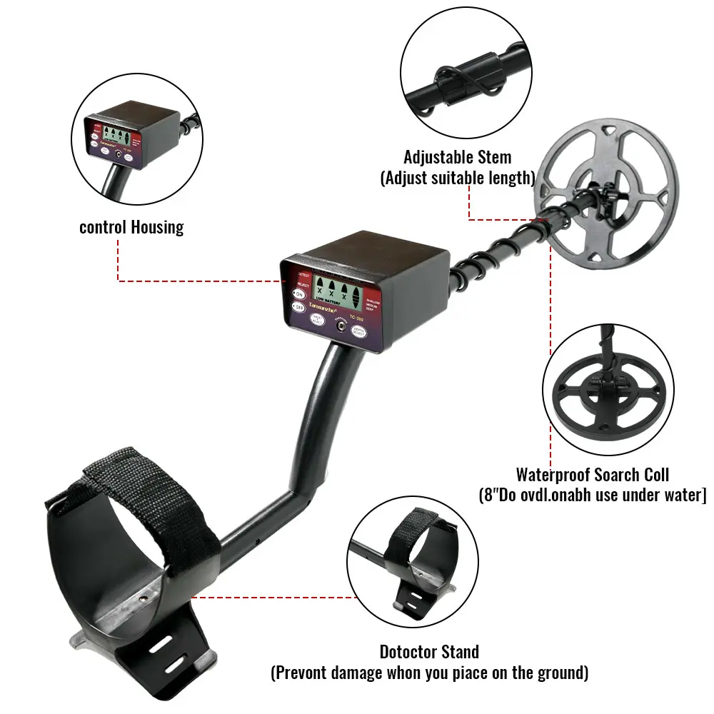 TC-300 Hot Selling Underground Metal Detector Gold Detectors Treasure Hunter Detector Circuit Metales High Sensitivity Waterproo
