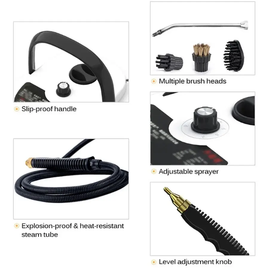 1500W Steam Cleaner High temperature Jet Washer Range Hood for Kitchen Air Conditioner Car Cleaning Machine 220V Home Appliances