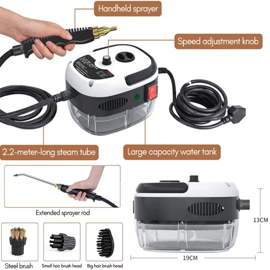 1500W Steam Cleaner High temperature Jet Washer Range Hood for Kitchen Air Conditioner Car Cleaning Machine 220V Home Appliances
