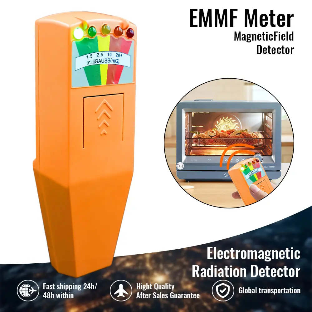 5-LED EMF Meter Magnetic Field Detector Ghost Hunting Paranormal Equipment Tester Portable Counter Professional EMF Meter Tester