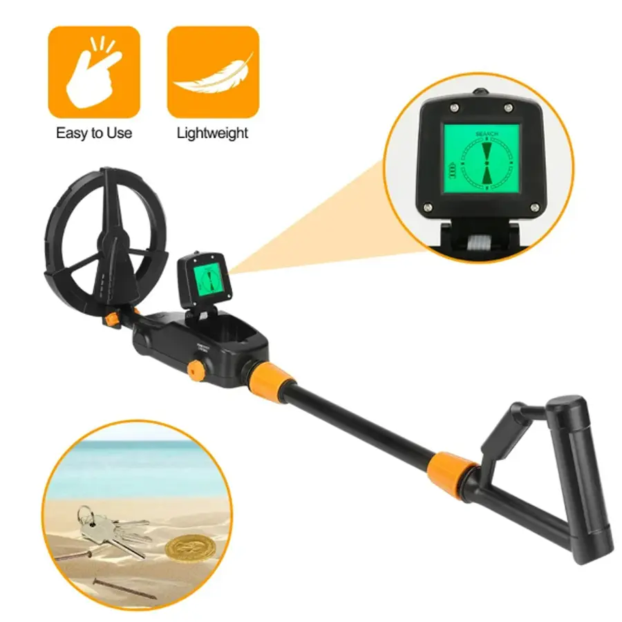 7.4 Inch Waterproof Kid Metal Detectors Gold Detector Lightweight Search Coil (24"-35") Adjustable Metal Detector for Junior