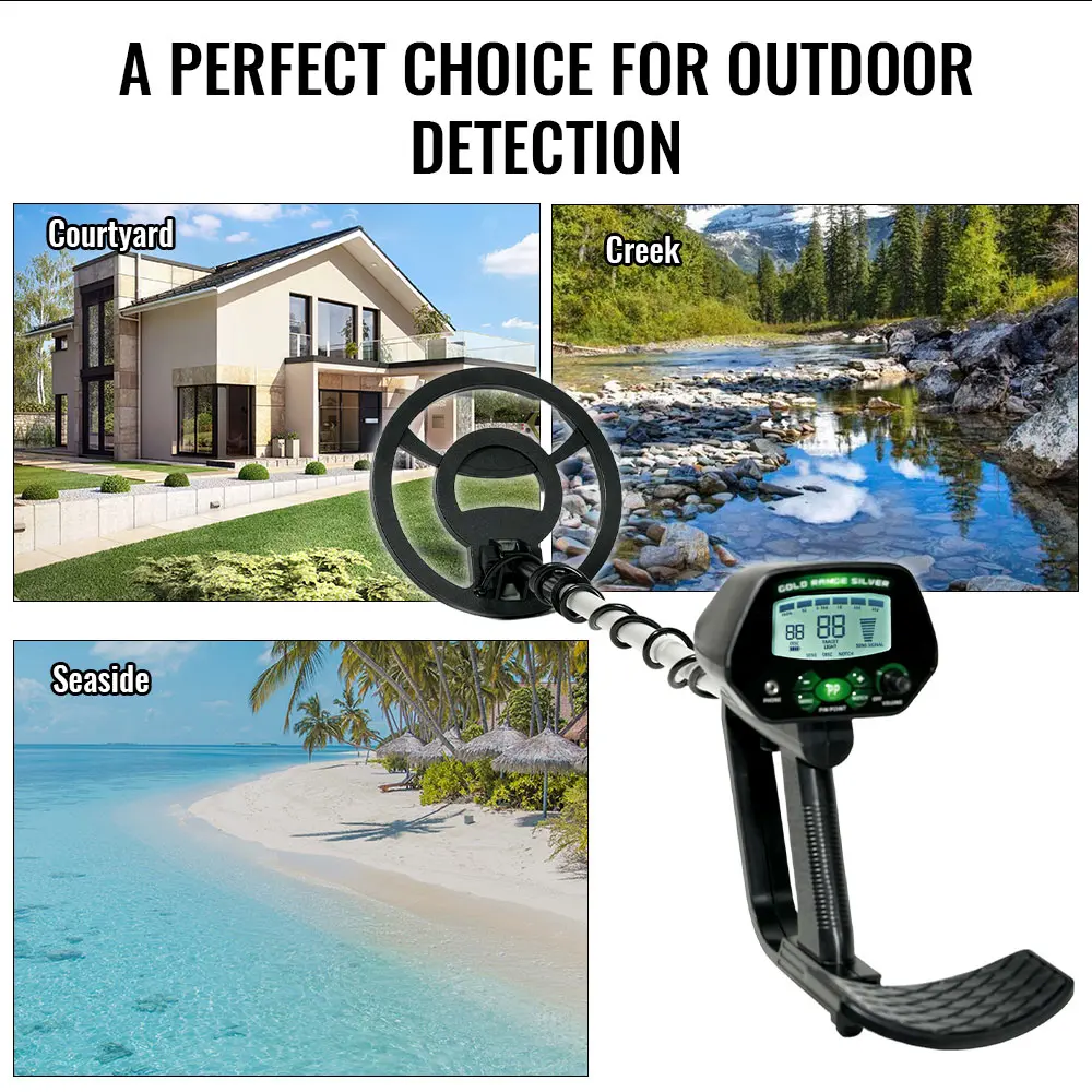 MD-4090 Professional Metal Detector Finder Waterproof Search Coil Seeker Treasure Underground Gold Detector High Accuracy