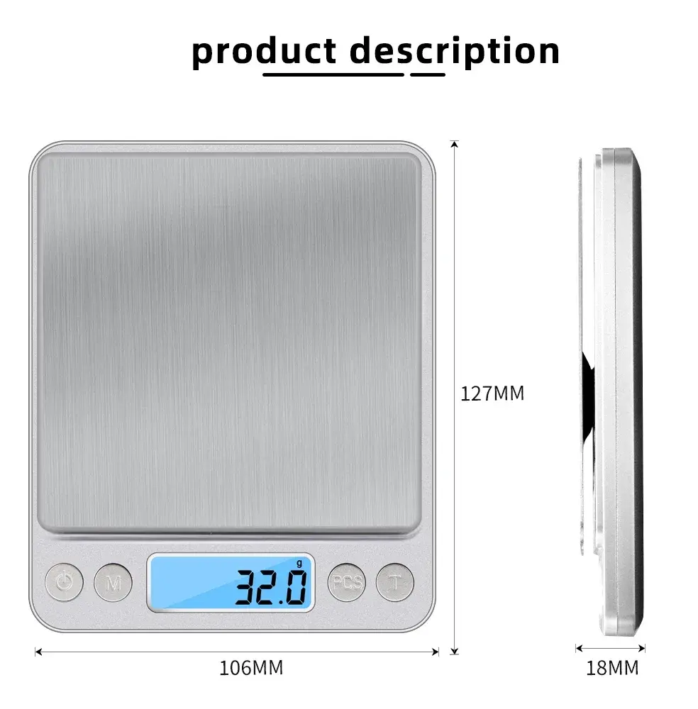 Protable 500g 300g 200g specifications of digital kitchen scales precision scales food and jewelry scales postal scales