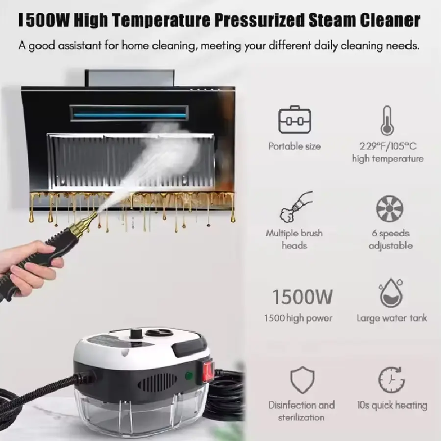 1500W Steam Cleaner High temperature Jet Washer Range Hood for Kitchen Air Conditioner Car Cleaning Machine Home Appliances