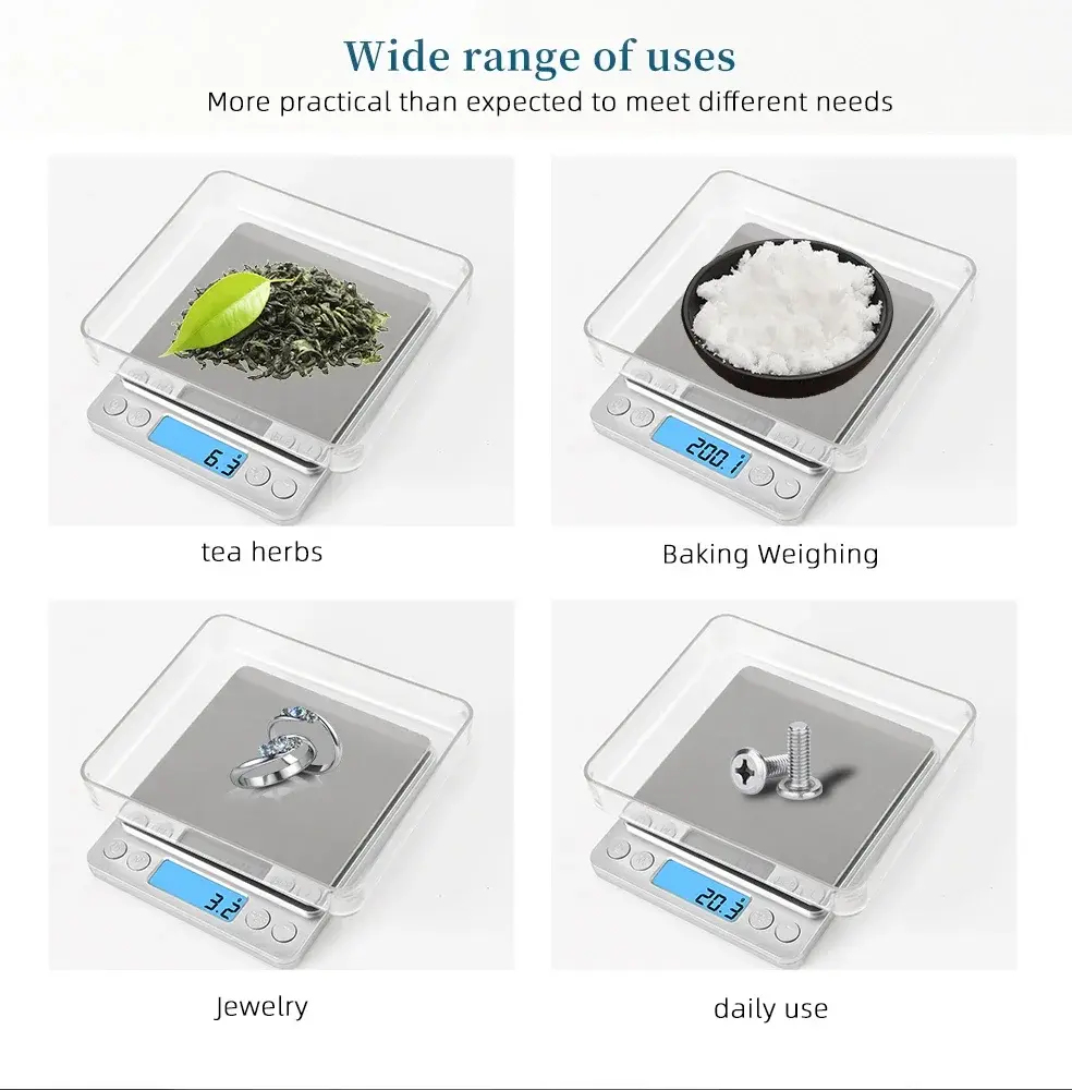 Protable 500g 300g 200g specifications of digital kitchen scales precision scales food and jewelry scales postal scales