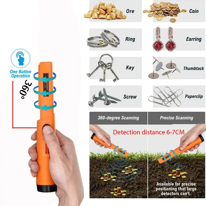 2025 New high Sensitive Metal Detector pointer Pinpointing GP-pointer IP68 waterproof Hand Held Metal Detector with Bracelet kit