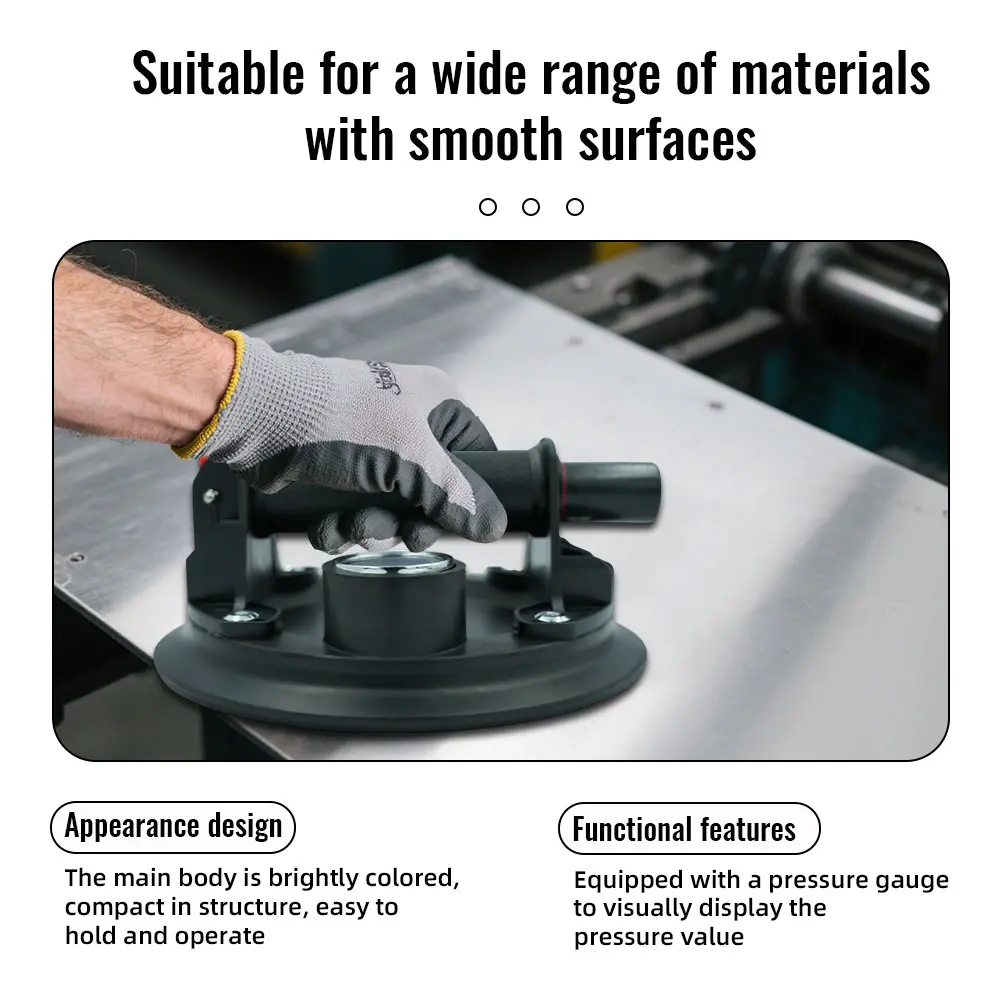 8 inch Suction Cup Lifter, Heavy Duty Vacuum Suction Cups with 250kg Load Capacity, glass suction cups for Metal Tile Smooth