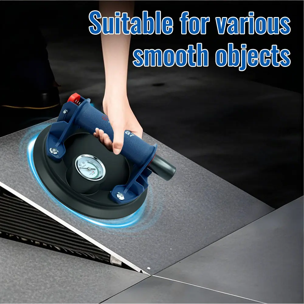 NEW Vacuum Suction Cup 8 Inch 250kg with Pressure Gauge Plastic Handle Heavy Duty Lifter for Granite Tile Glass Manual Lifting