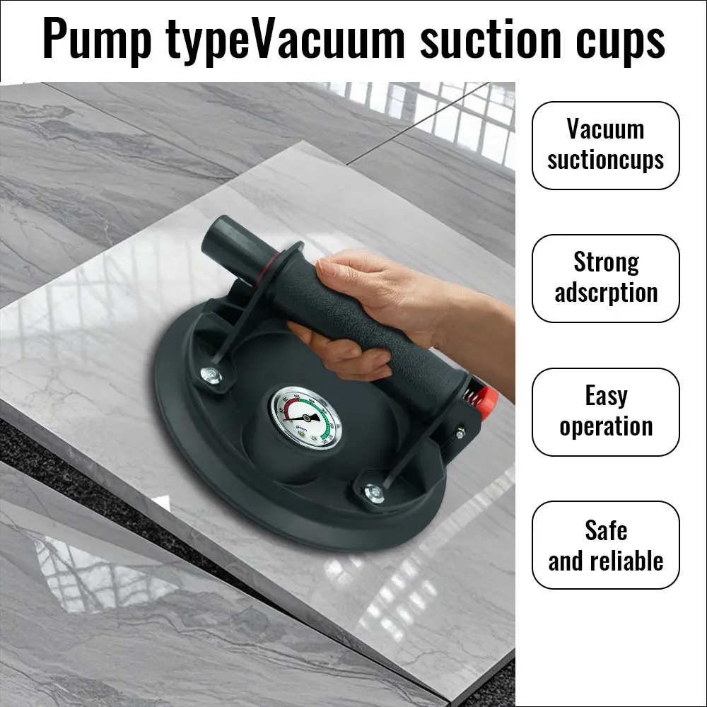 8 inch Suction Cup Lifter, Heavy Duty Vacuum Suction Cups with 250kg Load Capacity, glass suction cups for Metal Tile Smooth