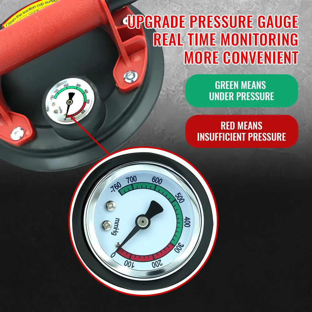 New Vacuum suction cup with Pressure Gauge a Load Of 250 kg &  hot sell For Adsorb Glass/Marble/Board/Tiles Handling hot sell