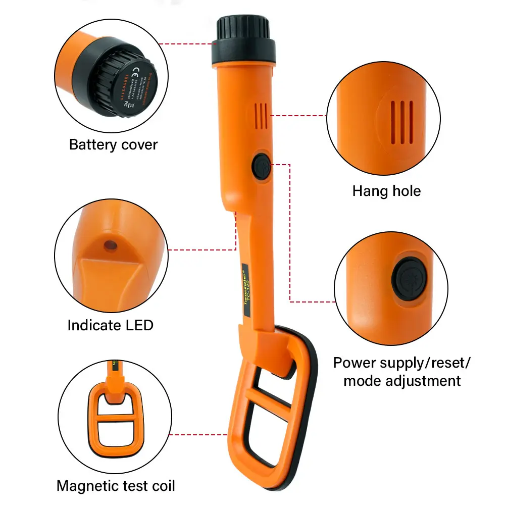 TC-120 Metal Finder Metal Detector Hand Held Pulse Pinpointer Induction Diving Treasure Waterproof Metal Detector