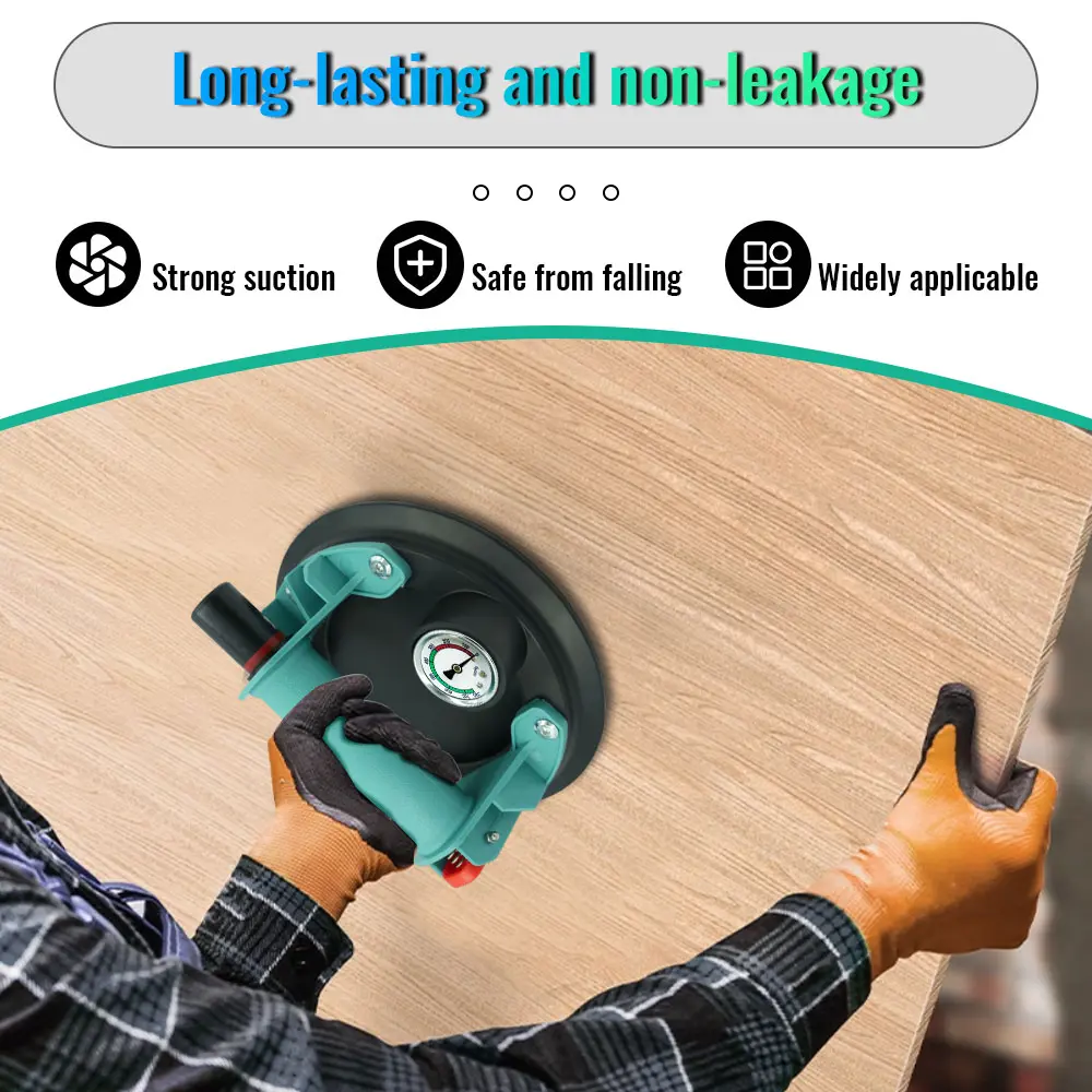 NEW Vacuum Suction Cup 8 Inch 250kg with Pressure Gauge Plastic Handle Heavy Duty Lifter for Granite Tile Glass Manual Lifting