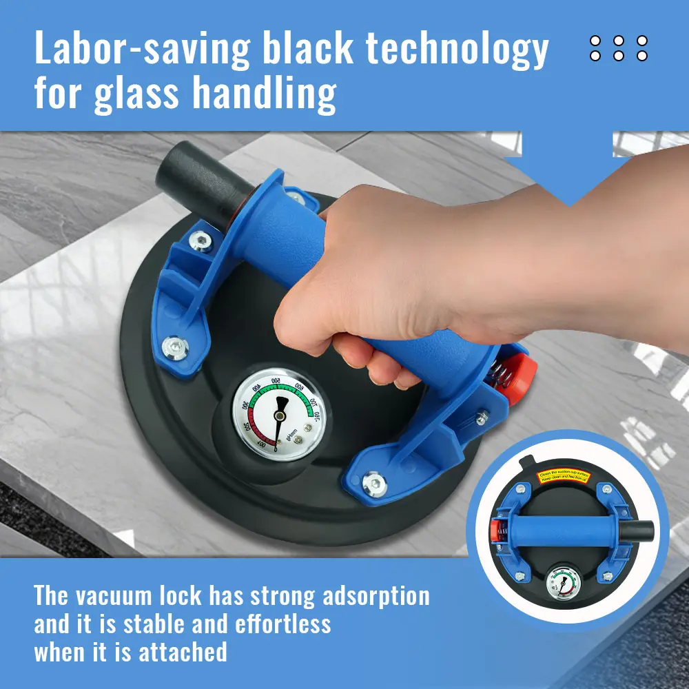 New 2PCS 8inch Suction Cup Lifter Heavy Duty Vacuum Suction Cups 250kg Load Capacity glass suction cups for Metal Tile Smooth