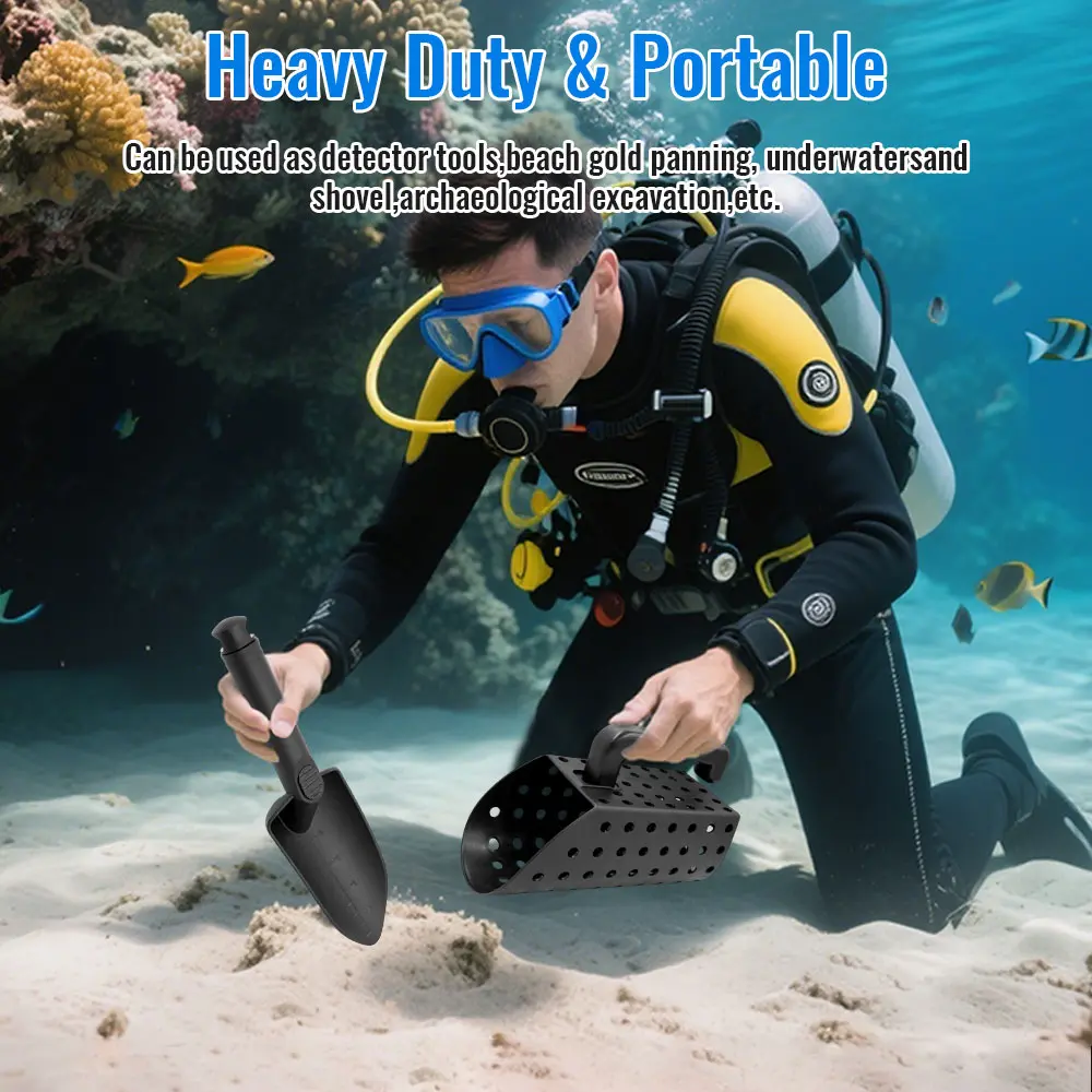 ABS Plastic Metal Detector Shovel Rust Resistant Compact Detecting Sifter Versatile Manual Sand Scoop Shovel for Outdoor Beach