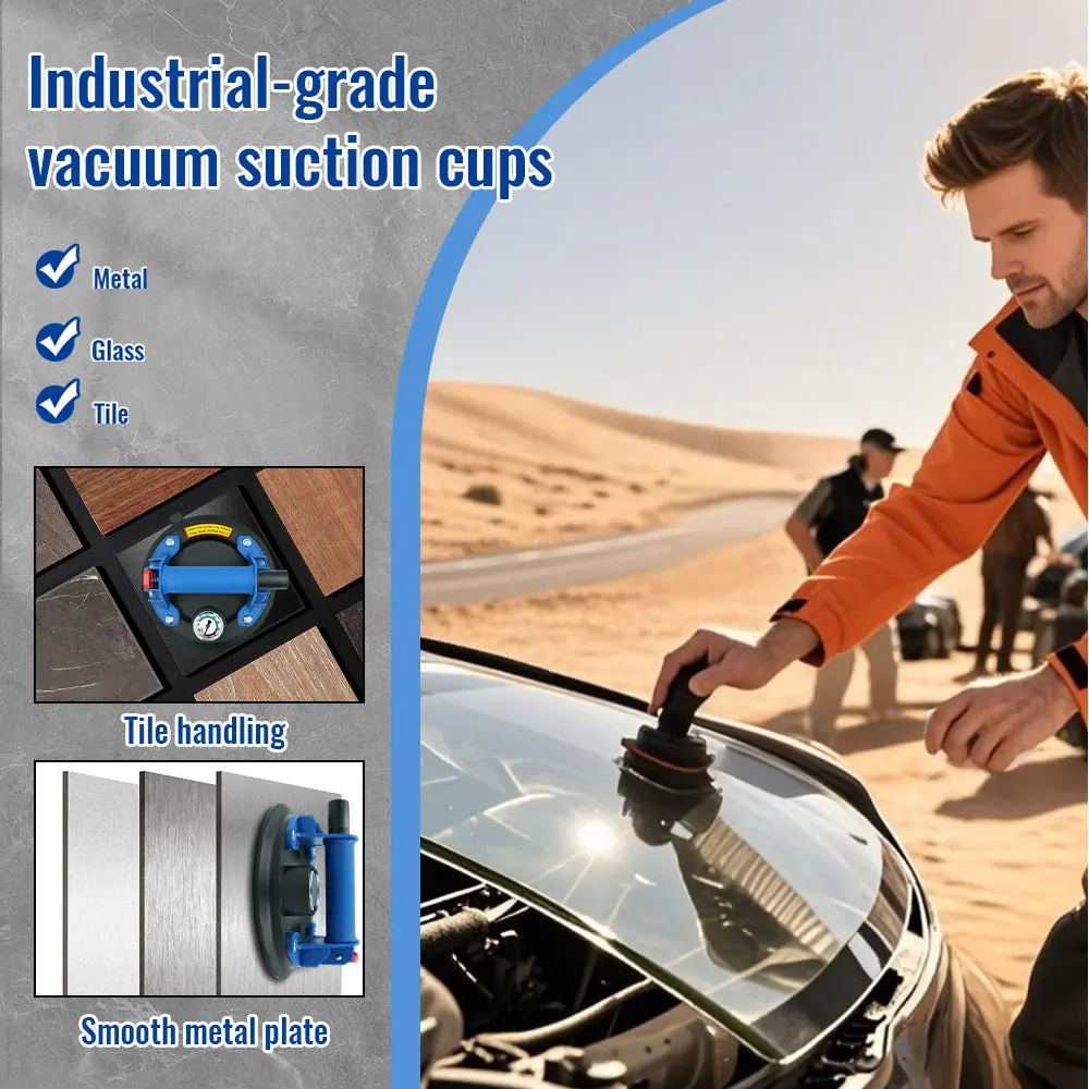 Hot sell 8 Inch Vacuum Suction Cup Glass Lifter Powerful Heavy Duty Vacuum Lifter for Granite & Glass Lifting Window Replacement