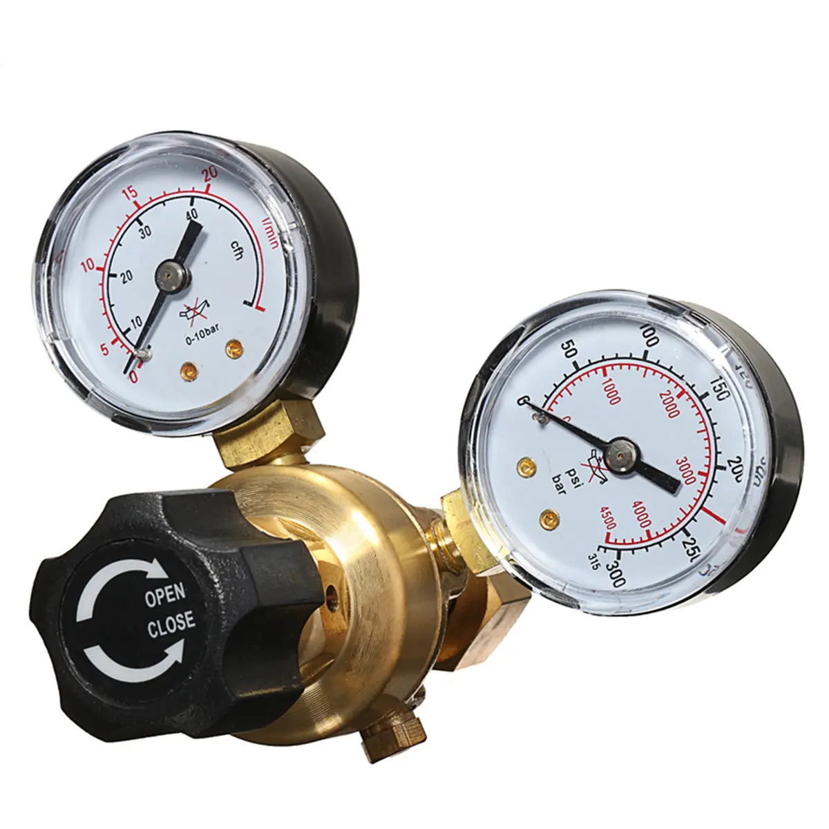Pressure Regulator Reducer Argon CO2 Welding Twin Gauge Gas Bottle  MIG TIG Welding Flow Meter Control Valve W21.8 1/4 Thread