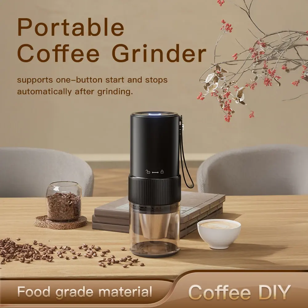 2025 New Portable USB Electric Coffee Bean Grinder 2000mAh Rechargeable Grinders Household Mini Coffee Machine hot sell