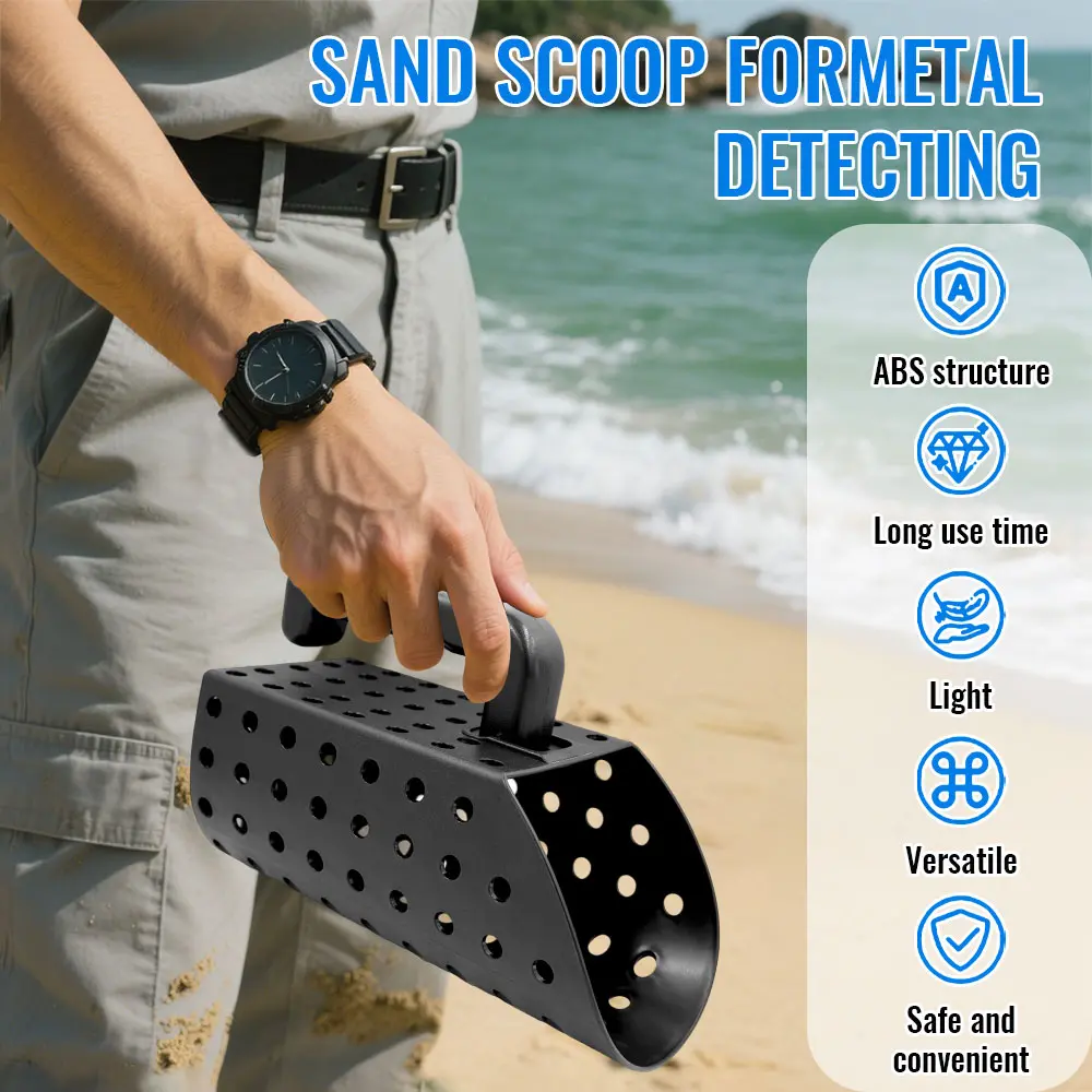 ABS Plastic Metal Detector Shovel Rust Resistant Compact Detecting Sifter Versatile Manual Sand Scoop Shovel for Outdoor Beach
