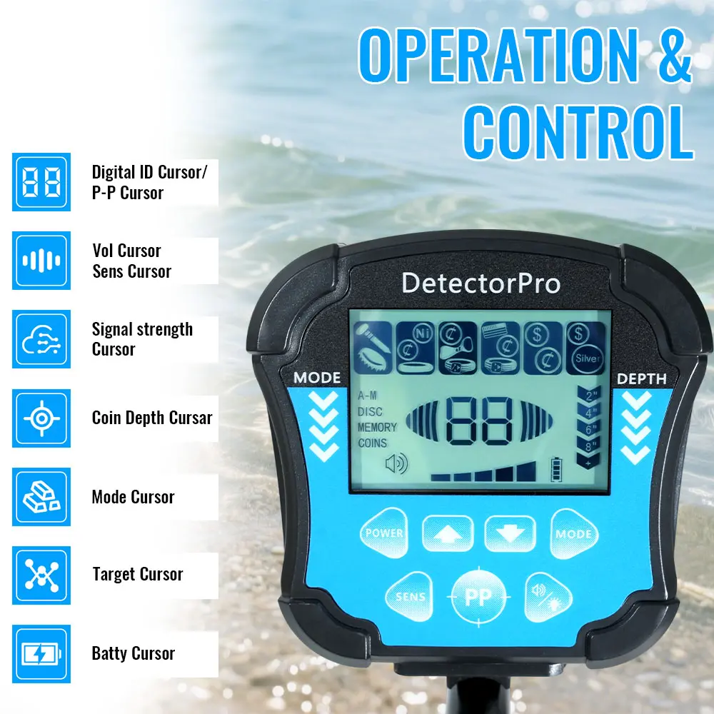 MD-8010 Metal Detector Underground Depth Detection Waterproof Sensitivity Detector For Accurate Positioning of Treasure Hunting