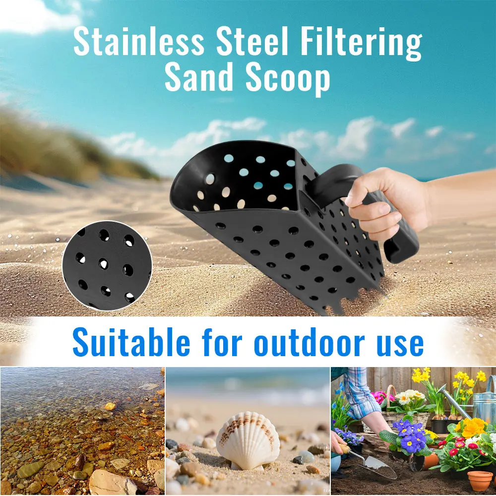 ABS Plastic Metal Detector Shovel Rust Resistant Compact Detecting Sifter Versatile Manual Sand Scoop Shovel for Outdoor Beach