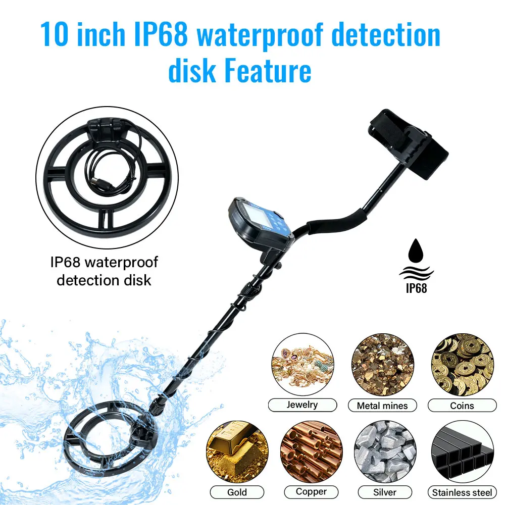 MD-8010 Metal Detector Underground Depth Detection Waterproof Sensitivity Detector For Accurate Positioning of Treasure Hunting