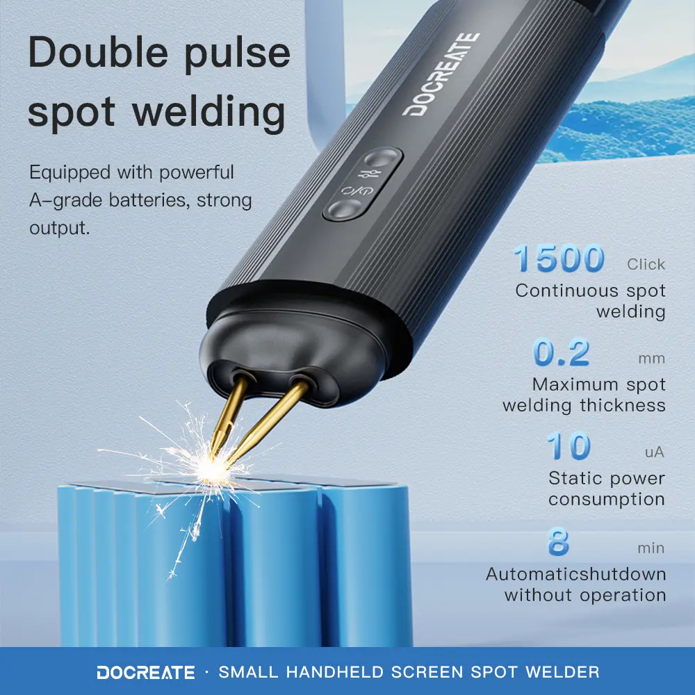 Small handheld spot welding machine with dual pulse dual mode switching, portable home DIY nickel sheet welding machine.