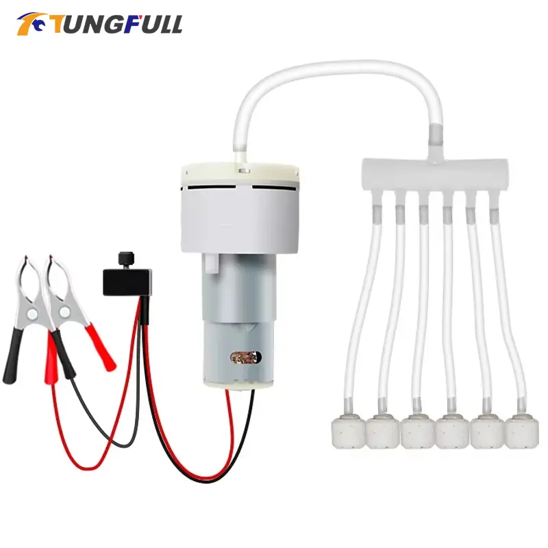 Mini Air Pump Aquarium Pump DC 12V Water Oxygen Pump Motor Adjustable PWM Flow Fishing Aquarium Fish Tank Breeding