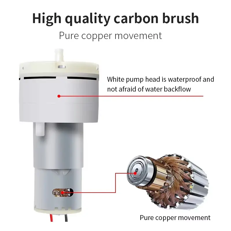 Mini Air Pump Aquarium Pump DC 12V Water Oxygen Pump Motor Adjustable PWM Flow Fishing Aquarium Fish Tank Breeding