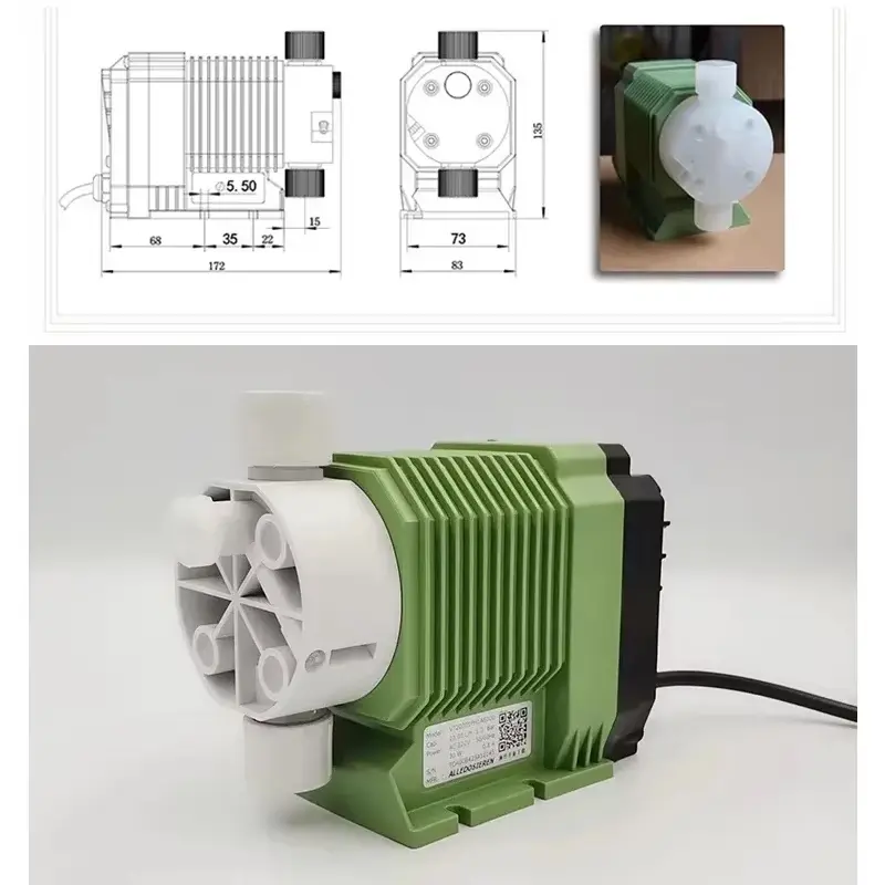 220V Electromagnetic Diaphragm Metering Dosing Pump Acid Chlorine Dosing Acid  Alkali Resistant Diaphragm Pump