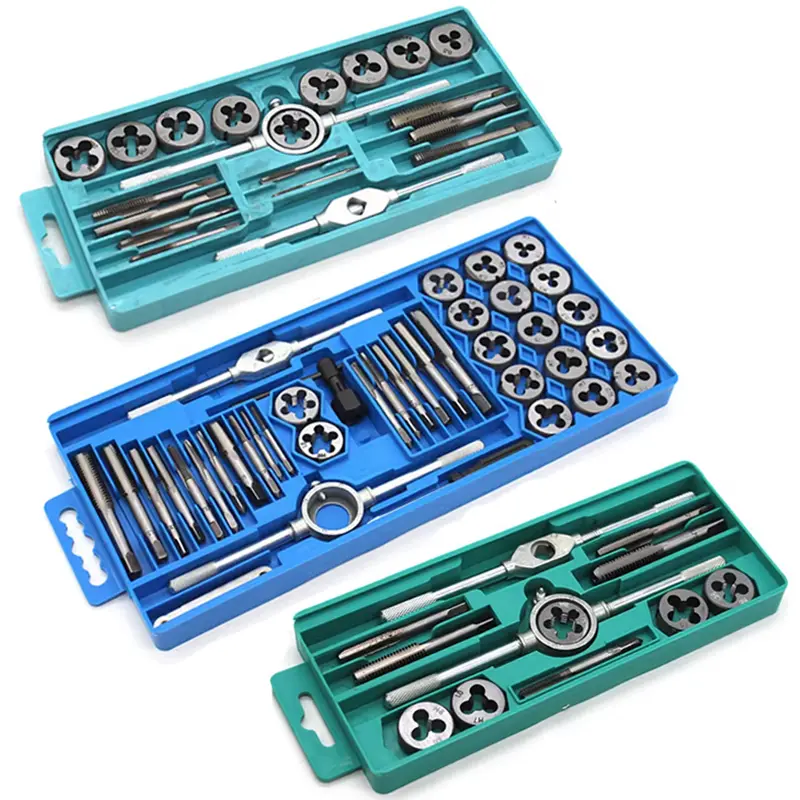 Manual Tap  Die Set Thread Tool kit With Wrench Drill Bit  Bushing Thread Repair Tool for Metal Hole Tapping