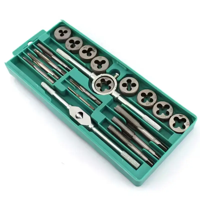 Manual Tap  Die Set Thread Tool kit With Wrench Drill Bit  Bushing Thread Repair Tool for Metal Hole Tapping